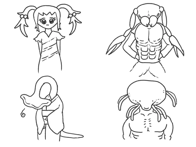 林床の住民たちの絵描いてる 