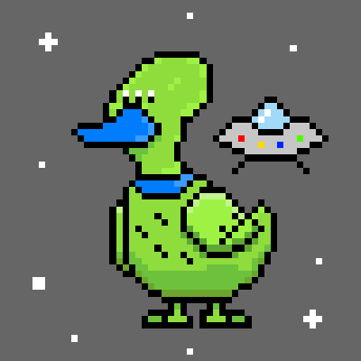 pixel_ducks's tweet photo. Start the week off right with The Pixel Ducks' "Alien" NFT! Available on OpenSea now for 0.01 ETH! 🚀
#nft #eth #Ethereum #opensea #art #pixelart https://t.co/XNGzYFfhur