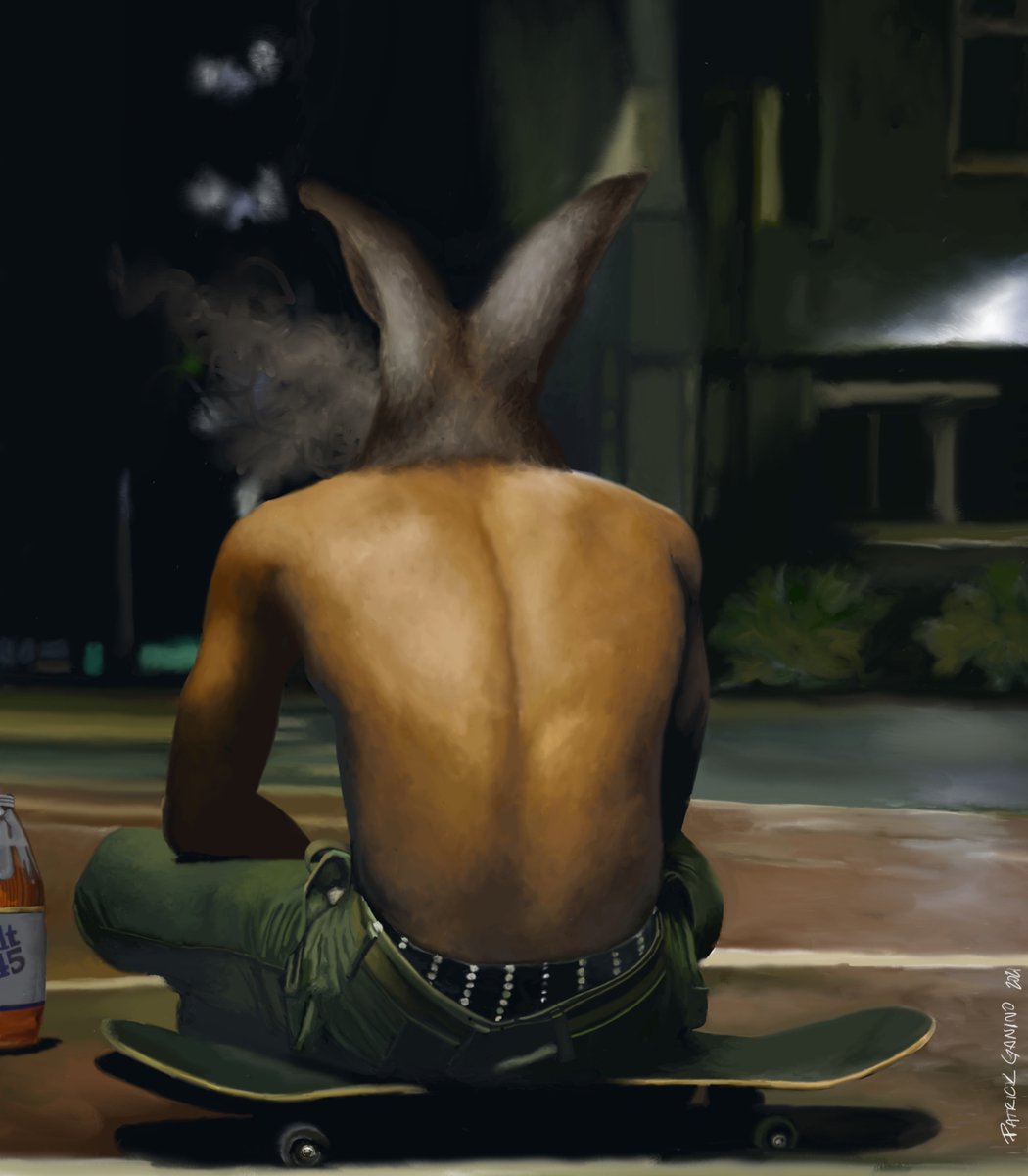 Meet "Peter Cottonmouth" Just finished this piece tonight and added it to my "Stoner Rabbits" NFT collection. Includes an 11x14 print of this digital painting to the first buyer anywhere in the world! opensea.io/collection/sto…

#NFTCommmunity #opensea #NFTartists #cannabis