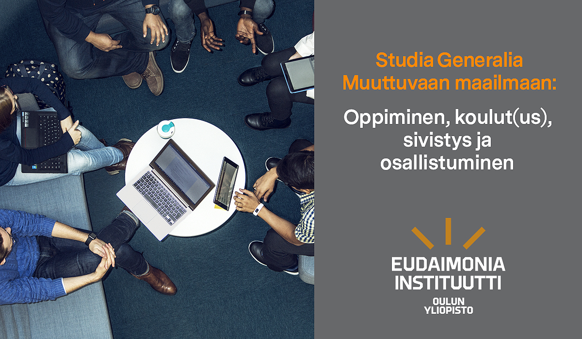 UniOulu's tweet photo. #Eudaimonia-instituuttimme Studia Generalia -luentosarjan seuraavana aiheena on #oppiminen, #koulutus, #sivistys ja #osallistuminen. 

Lähetys 17.11. klo 17: https://t.co/OihhKFHJRQ @SannaJarvela @holma_katariina @ILahteenmaki @PaiviLujala #UniOulu #tttv21 https://t.co/ygC8b24nIj