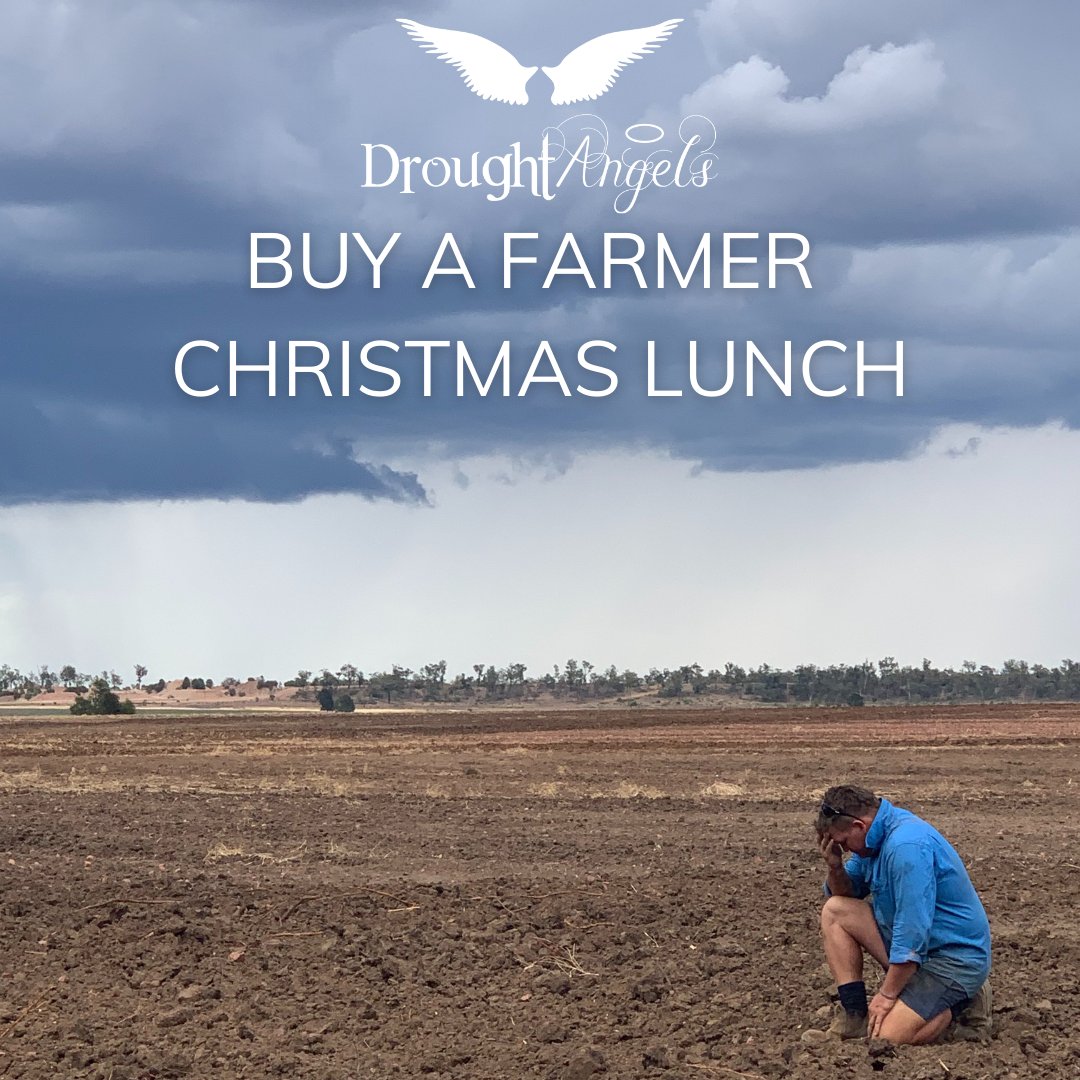 droughtangels's tweet photo. Drought Angels "Buy A Farmer Christmas Lunch" campaign launches TODAY.
DONATE NOW to help farmers to enjoy a beautiful Christmas Day with their family. β‘οΈ https://t.co/zq0hbtuHel
#droughtangels #christmas #donate #charity #farmers #aussiefarmers #buyafarmerchristmaslunch https://t.co/dYoYC5Nnd4