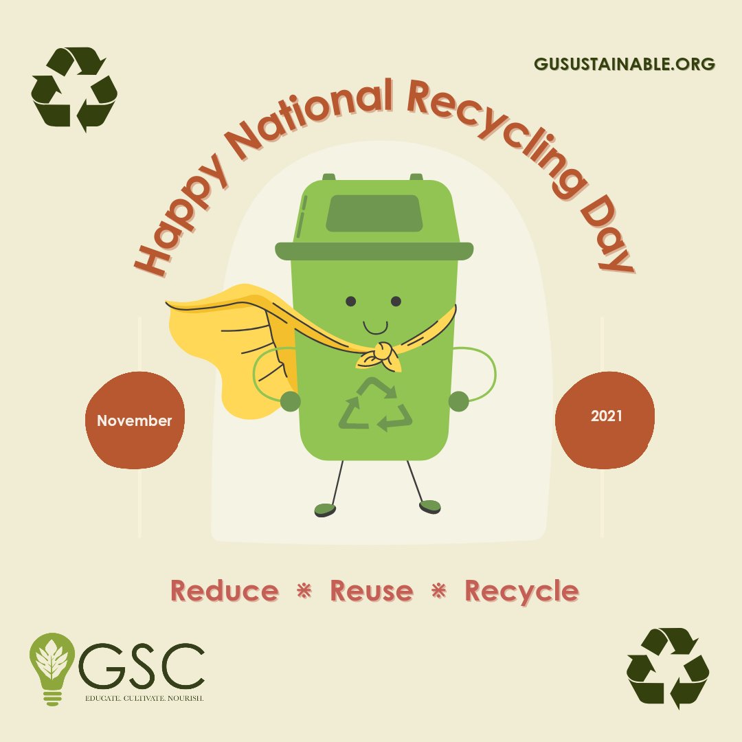 gusustainable's tweet photo. It's National Recycling Day! ♻️

The UN Food and Agriculture Organization claim that each year nearly 1.3 billion tonnes of food is wasted across the globe. 

Consider Environment-Friendly Ways to Recycle Food Waste today amd every day! https://t.co/Rwg0hvpCQX