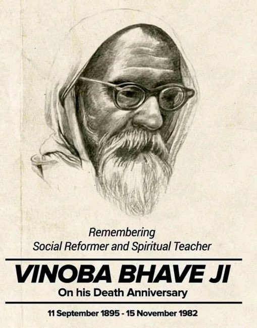 dv_lakshmi2708's tweet photo. My humble tributes to the great freedom fighter and social reformer #BharatRatna #Acharya #VinobhaBhave on his remembrance day
#Vinobha #Bhave was one of the greatest advocates of non-violence & human rights activist https://t.co/267VLU9nn7