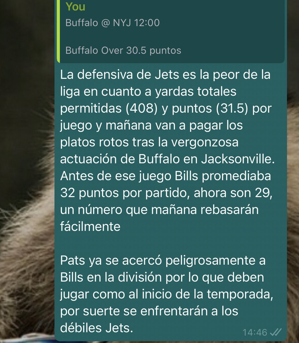 TheSpecialOne_P's tweet photo. *Over Yardas de Cook ✅

*Over Puntos de Buffalo✅

Lecturas perfectas https://t.co/PGS7HqdUjC