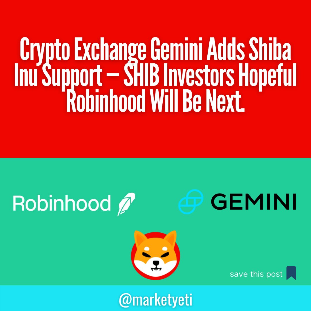 MarketYetiNews's tweet photo. 👊 Meanwhile, the petition for Robinhood to list the Shiba Inu crypto has garnered more than 531K signatures!
#WinklevossTwins #Bitcoin #WallStreet
#CryptoNews #bitcoinnews #founders #Geminicrypto #exchange #retail #investors #largely #reaping #benefits #CNN #Business #marketyeti https://t.co/uH1WxO8ChM