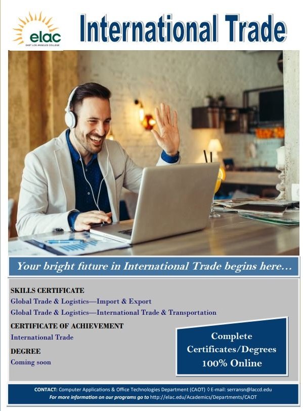 lilit900's tweet photo. You can earn your Logistics or International Trade certificate 100% online with @elaccaot!
#WeAreCaot https://t.co/HH6e0JRCPY