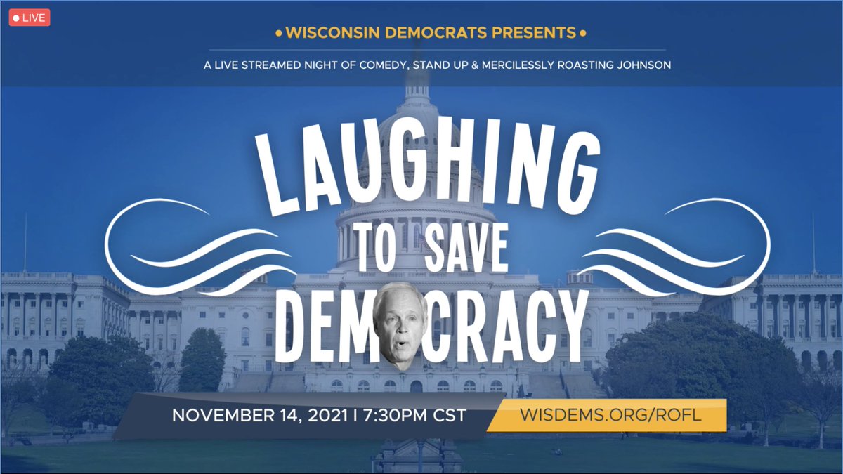 WisDems's tweet photo. Aaaaaand that's a wrap! Thank you so much to ALL of our amazing comedian friends, host @bengleib, @NowhereComedy, @hovercastlive, and our incredibly supportive attendees (you!) for making this very fun night possible!
Let's defeat Ron Johnson together. #StandUp4WI https://t.co/NFjZqIH8cG
