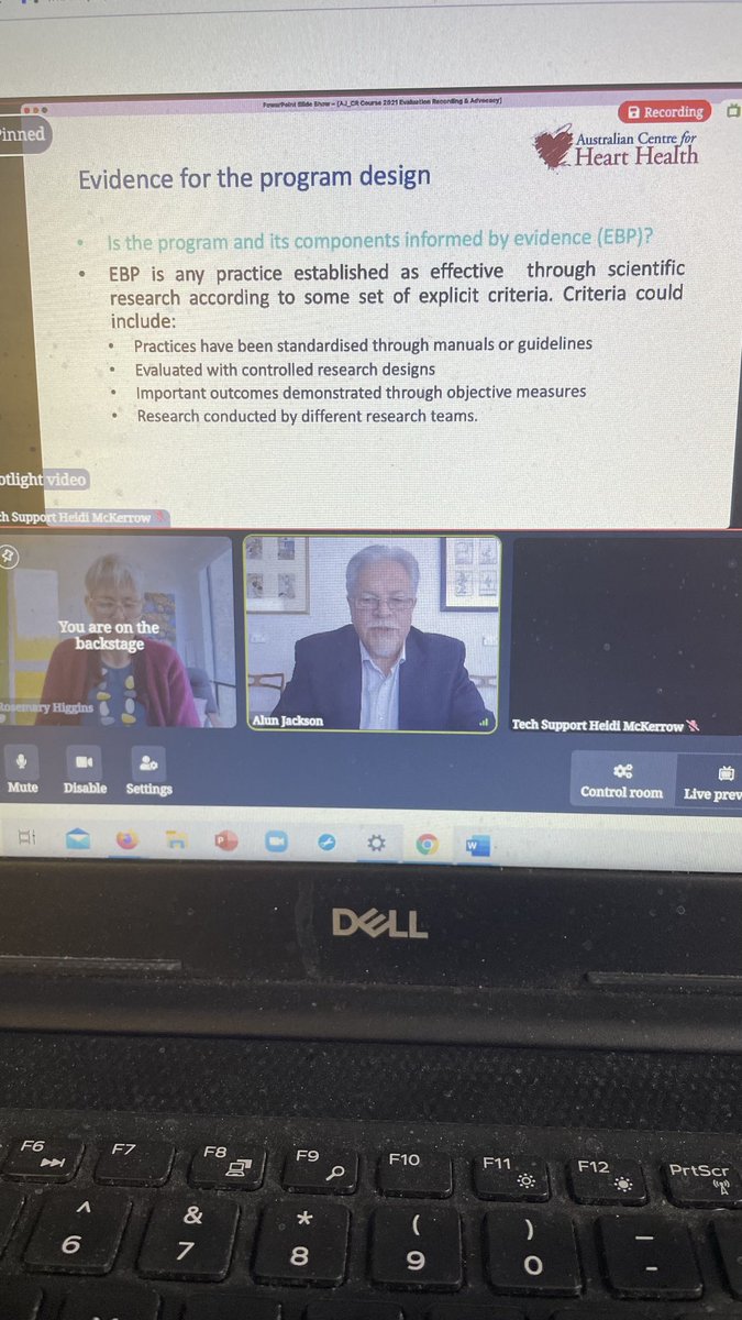 ⁦<a href="/aushearthealth/">AusHeartHealth</a>⁩ Prof Jackson talking about #Evidence, #advocacy and #reporting #CRtraining2021ACHH Talking about trustworthiness of #research