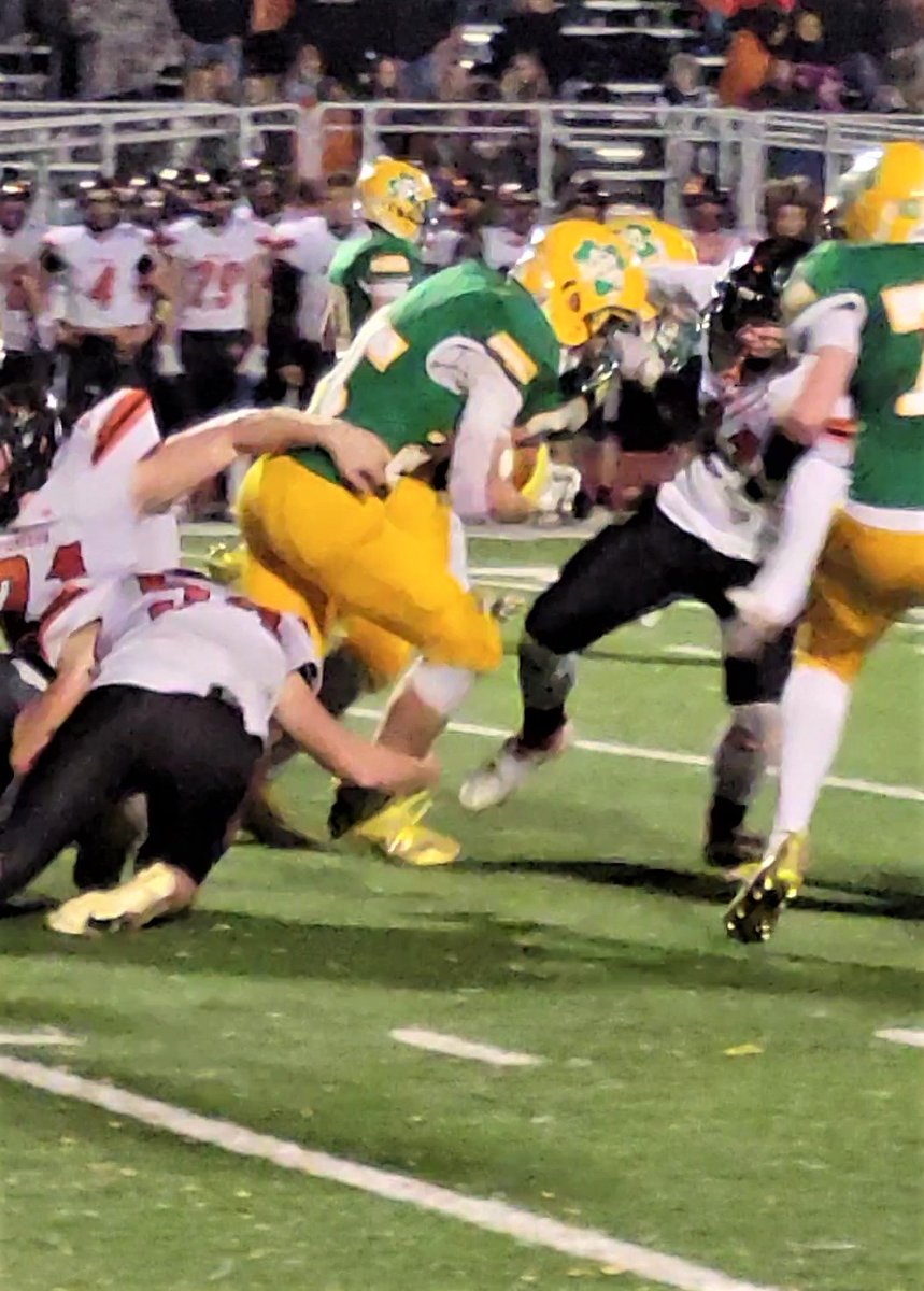 That's #25 Devon Borchers of Columbus Scotus getting those tough yards right up the gut of the defense. A good portion of Borchers 1,375 rushing yards were gained running straight into the heart of the opponents defense.