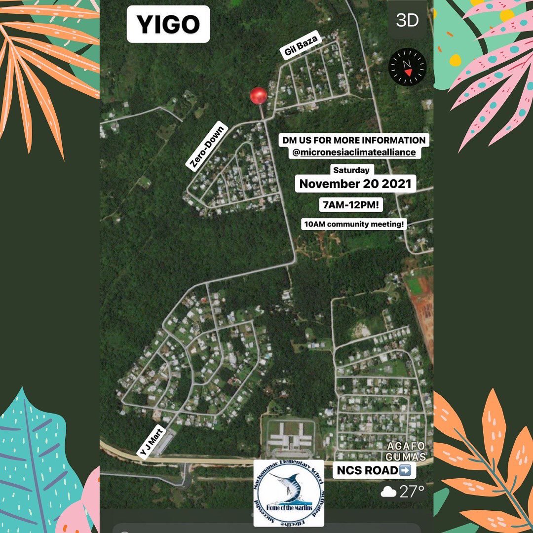 mccaguam's tweet photo. Community Clean Up!
THIS SATURDAY

Date: November 20, 2021
Time: 7-11AM
Location: Yigo *Map Attached https://t.co/dgdicSiThu