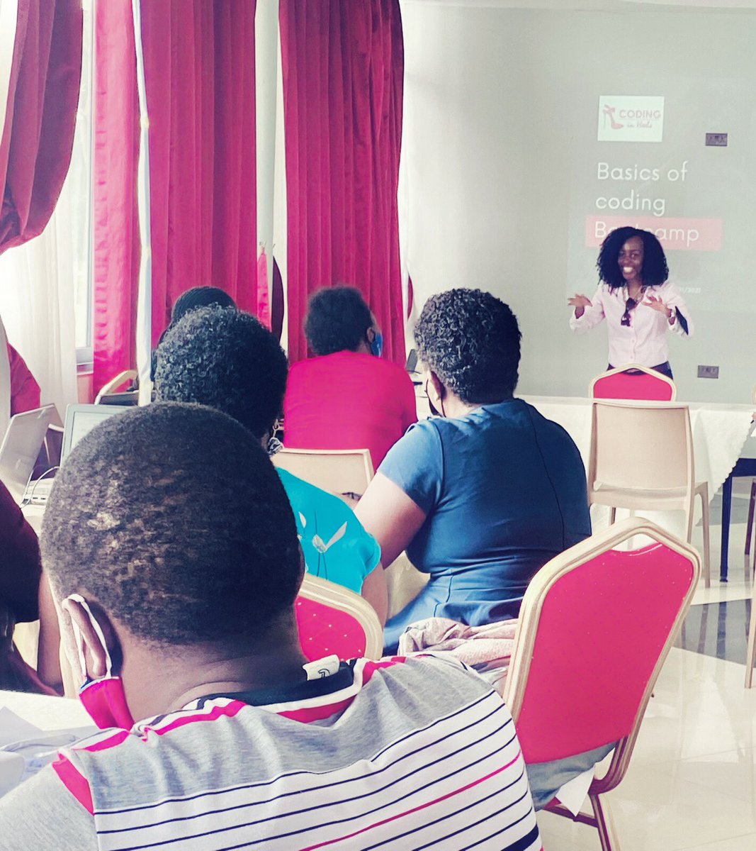 angiemirembe's tweet photo. This weekend, Coding in Heels was invited to facilitate the session on “Basics of Coding” at the Zoohackathon 2021 Bootcamp organized &amp; sponsored by @usmissionuganda in conjunction with various partners. 
Congratulations team Golden Lions on your win. 

 #Codinginheels https://t.co/FFd8oZWdG0