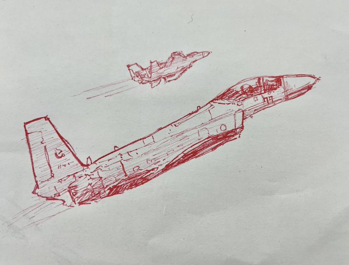学校で落書きした戦闘機練習機の改造っぽい感じ 