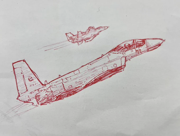 学校で落書きした戦闘機練習機の改造っぽい感じ 