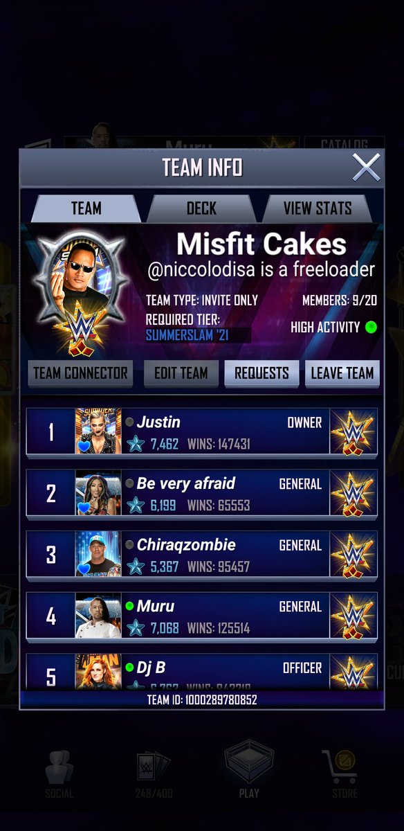 BRBaxter1's tweet photo. #WWESuperCard We are looking to fill our team for the new season. Our numbers are small because we haven't replaced people in awhile. If interested let me know https://t.co/v2QVbFLncQ