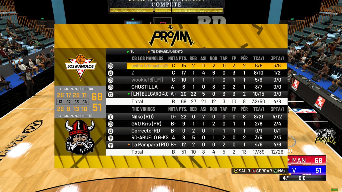 KasuLeague's tweet photo. Gran Jornada inaugural anoche en la #KasuLeague PC en #NBA2K22 

🤝 | Reparto de victorias entre Los Manolos y Vikings 

🏆 | ¡Vuelve la mejor Liga de 2k PC España! https://t.co/wvS3V0x9zk