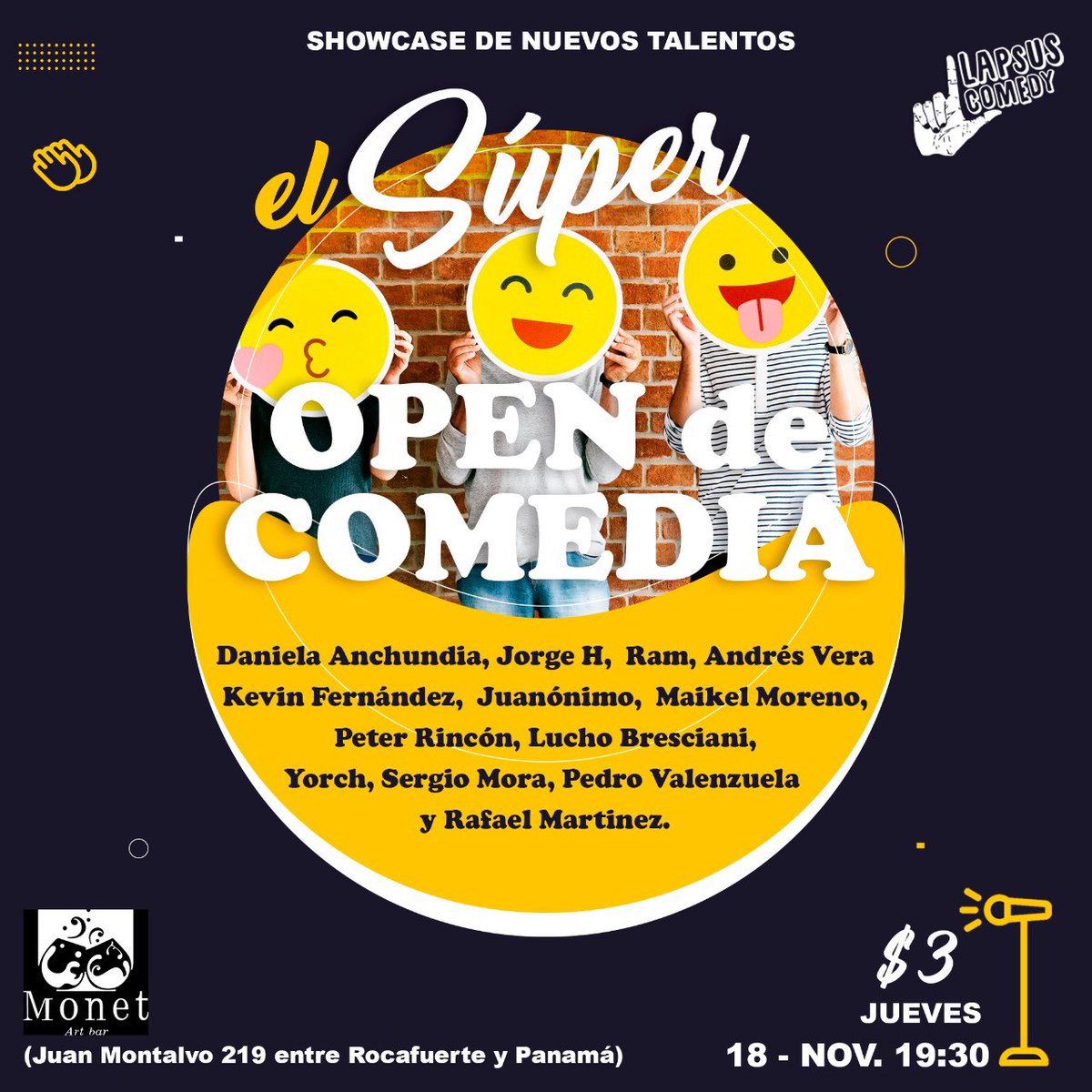 iKeFer's tweet photo. Se viene el show con los primeros graduados del taller de #LapsusComedy https://t.co/hPhM0FuOtS