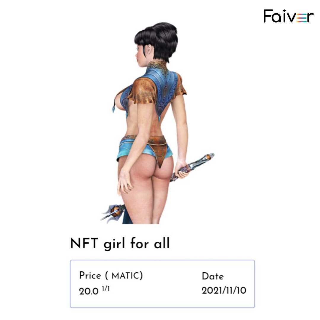 faiversays's tweet photo. 'NFT girl for all' minted on @faiversays.
Owner: @0xe12b2...6083da
Price ( MATIC)- 20.0
You may buy it at https://t.co/jy6QfjDLkW.

#NFTCollector #NFTArtist #NFTMarketplace #NFTCollectibles #NFTCollection #nftdrop #InvestInArt #엔에프씨 #블록체 #메타 #artforsale #nftgirl https://t.co/lfyGQf0lZf