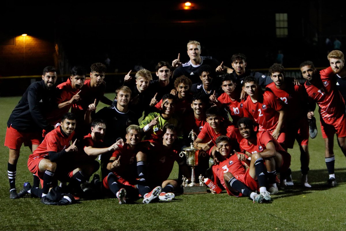 NIUMSoccer's tweet photo. 🏆 🏆 🏆

We're getting pretty good at this. One more left to get... https://t.co/H0urZXsHfI