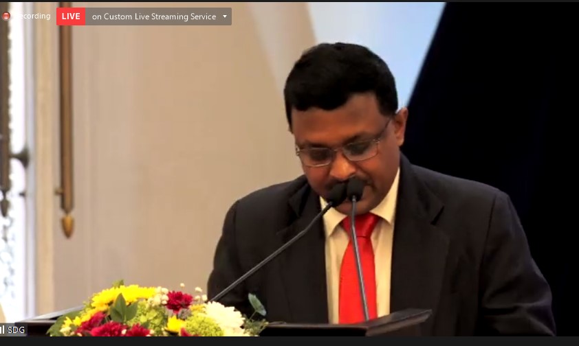 SSWA_UNESCAP's tweet photo. 5th #SouthAsia SDG Forum #Buildingbackbetter from #COVID19 begins.
Welcome Remarks -Mr. Anusha Palpita, Secretary, Ministry of Economic Policies & Plan
Implementation, Sri Lanka "Partnerships are key to inclusive & sustainable development & achieving 2030 Agenda #SDGs
@UNESCAP https://t.co/LoxUD3xhbi