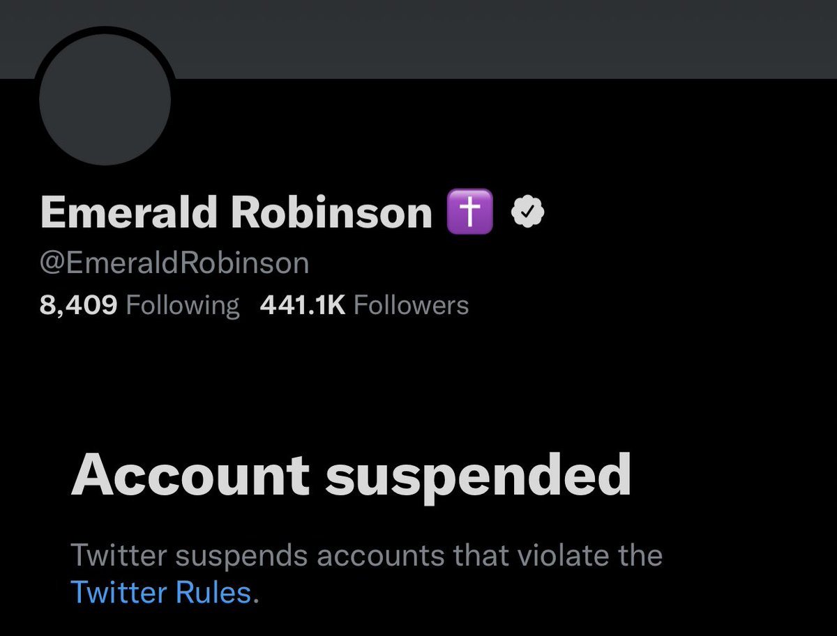 ZacharyJeans's tweet photo. Dear @Twitter… grow up. Reinstate @EmeraldRobinson. https://t.co/WPxB52dRNW