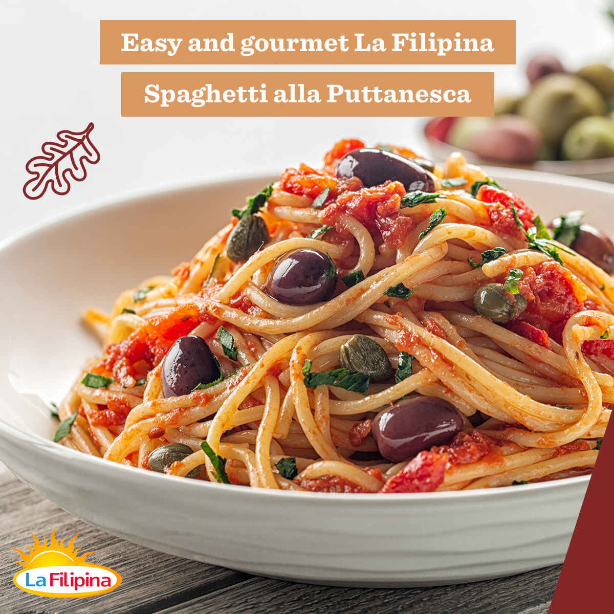 LaFilipinaPH's tweet photo. Enjoy restaurant-style pasta at home with this easy yet gourmet recipe for Pasta Puttanesca #MadeWithLaFilipina Spaghetti! https://t.co/qhu3d56eBa