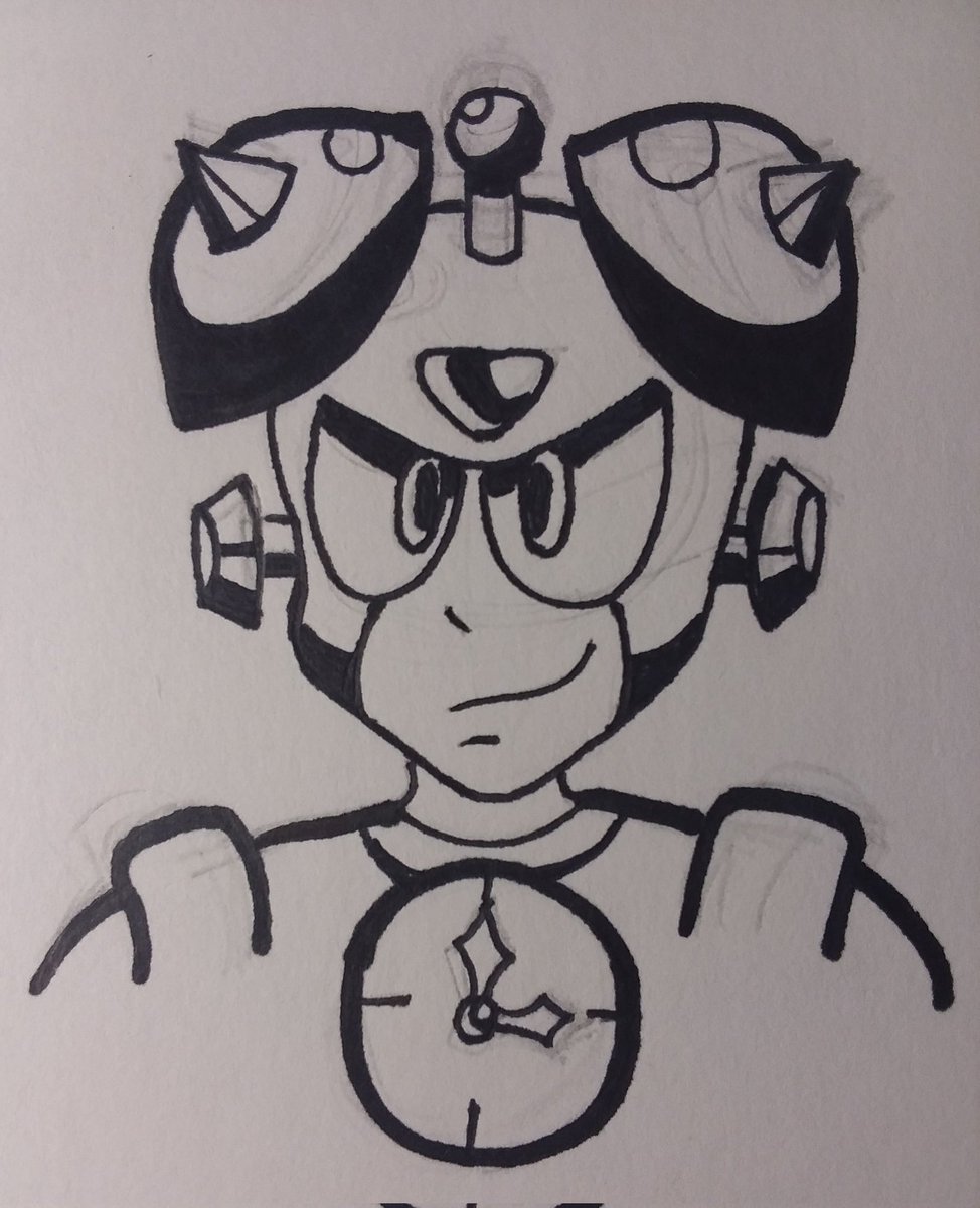 SkullMan8888's tweet photo. Day 12 of inktober. Time Man!⏰
#skullman88 #timeman #megaman #megamanpoweredup #rockman https://t.co/h4XkvujBw8