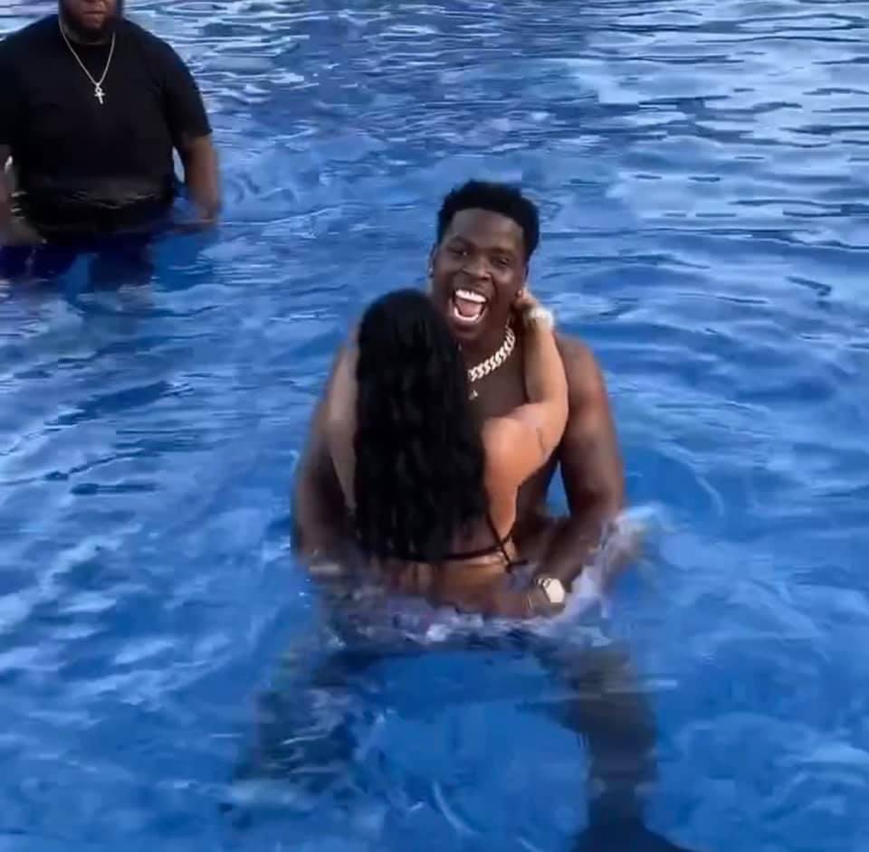 standilann's tweet photo. security taking his job to serious he in the pool with it https://t.co/lk6P3f2bF2