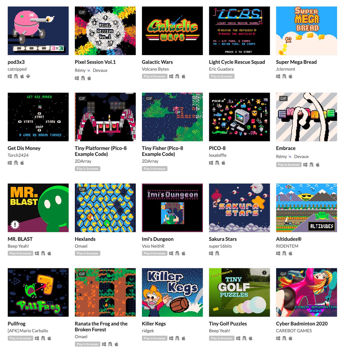 RetroGameCorps's tweet photo. Awesome way to grab a copy of Pico-8 for $10, plus show support for 30+ indie projects! https://t.co/nRO13Bu3B9 https://t.co/wOd66OWNtc