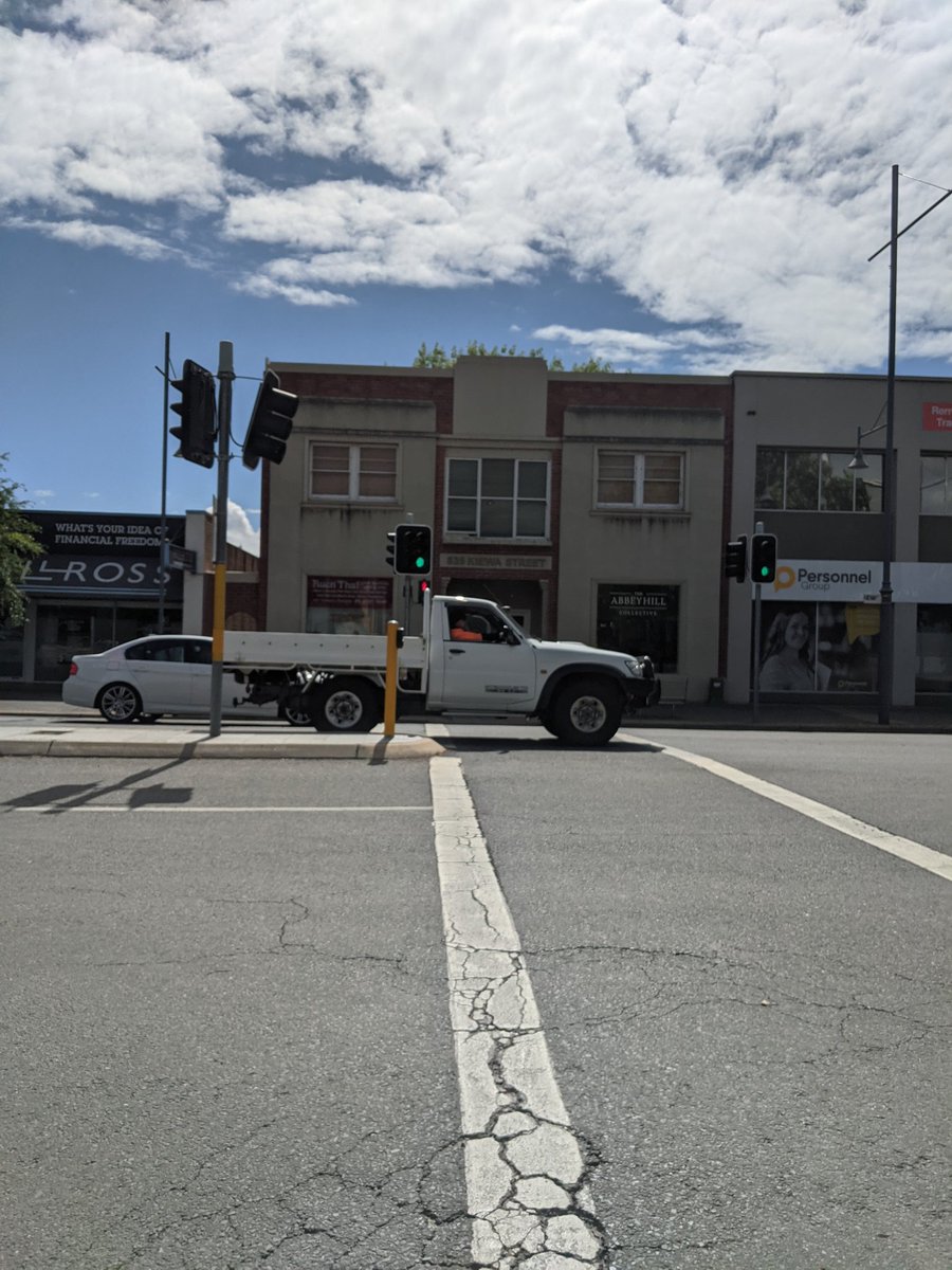simonesheridan's tweet photo. This victorian driver didn't want to leave room for pedestrians and asked me to take a photo because I was looking at his driving skills. @nswpolice care to remind this driver pedestrians need room to walk? 1/2 #alburywodonga https://t.co/EFbl4pMIln