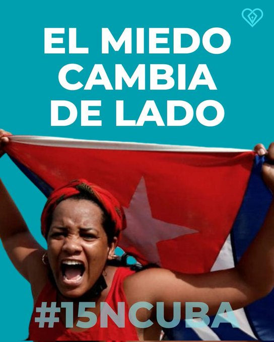 DanielMuvdiYT's tweet photo. #15NCubaLibre 
#15NovCuba 
#SOSCuba
#15NCuba

Fuerza al pueblo hermano de Cuba en este dia historico y para los muchos que vendran! https://t.co/02moNRx9Zc