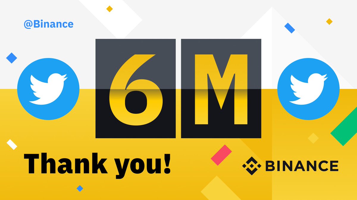 binance's tweet image. 6,000,000 followers! 

Thanks to every single one of you. #Binance
