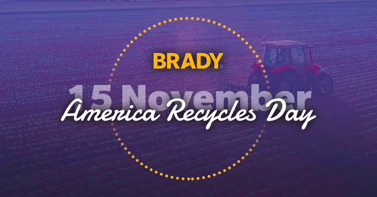 bradytechnology's tweet photo. Today is America Recycles Day! 🍃

Brady celebrates colleagues and customers paving the way for a cleaner world, through innovation, process transformation, or information.

Read more about our latest insights on sustainable agricultural trading:
https://t.co/H4GUr9rB0K https://t.co/kHb2VtyeFR