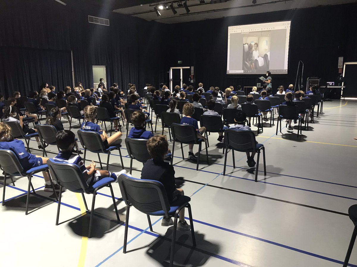JESSjumeirahYR3's tweet photo. Year 3 are enthralled by our author visit from Zeina Hamad, author of Matti and Massi Missions. It’s so nice to be reunited as a cohort in a safe and socially distanced manner! Thanks Zeina and @JESSJumeirahLRC for organising this special visit ☺️ #JESSJumEnglish #JESSJumReading https://t.co/IGDd5Cqx0X