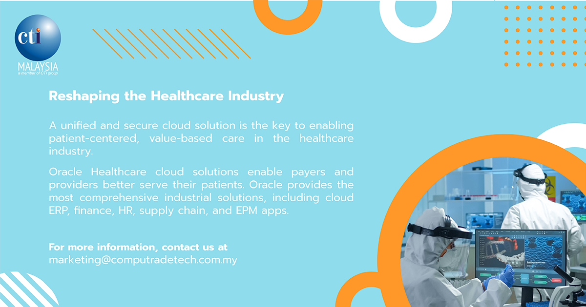CTMZone's tweet photo. "Cloud technologies allow more customized health advice and improved health results, resulting in better healthcare services. Oracle, one of our partners, provides the most comprehensive industry solutions, as well as unified ERP, finance, HCM, supply chain, and EPM cloud apps. https://t.co/ehcN9vmr8C