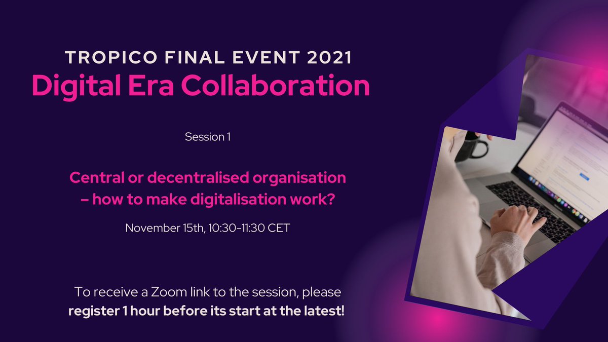 tropico_project's tweet photo. Time to start #TROPICO2021! Looking forward to an inspiring slot with @audreyt, @ninahucl, @cio_bundand and @sikkut. 

Last chance to register for the opening session: https://t.co/iWOH3OXBPZ https://t.co/ylcrMvCbCh