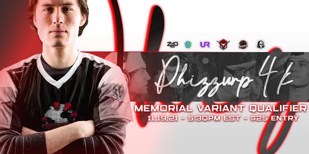 CallofDutyAgent's tweet photo. ⚔️4v4 PHIZZURP MEMORIAL QUALIFIER⚔️

🏆TOP 8 QUALIFY

📅Fri Nov 19, 5:30EST

🕹️Double Elim

🎮SND/HP/SND (Losers 1ND SND)

📒CODAgent Vanguard Rules

💰$25 Entry

🔥SIGNUP: https://t.co/DcYBswt4gu

🚨SPONSORS: @UltMind @TeamZero2One @Team_SMOG_ @RenderEsports @Under_Rated_gg https://t.co/B52iJbkZAj