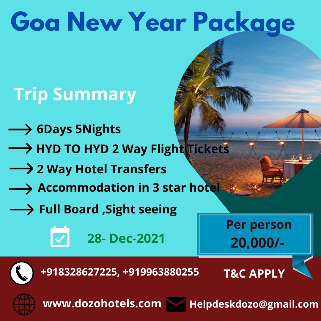 DozoHotel's tweet photo. Do you want to make this new year unforgettable?
then book a new year package...
Visit us https://t.co/ssx8fOmKey
Contact +918328627225, +919963880255
#newyearpackage #tourpackage #newyeartourpackage #goatour #goatourpackage #dozohotels #dozo #dozotourpackages #newyear2022 https://t.co/OGaoSahYCs