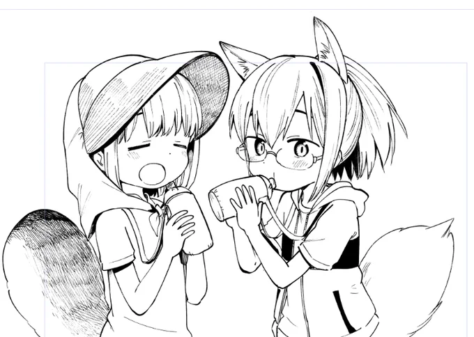 落書き🐾🐾 #たぬきときつねと里暮らし 