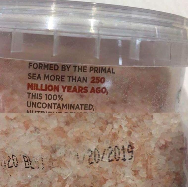 Just my luck, 250 million year old salt, and it expired 2 years ago...