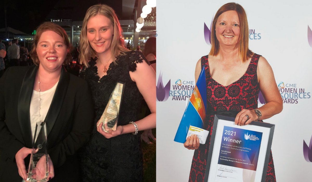 South_32's tweet photo. Wishing our three finalists,  Lauren O’Neill, Georgia Bass and Sara Braund the best of luck for tonight’s Women in Resources National Awards in Australia. We couldn’t be prouder! 👏👏 #WIRNA #South32 #womeninresources #inclusivemining @MineralsCouncil https://t.co/yEsBkvBAfK