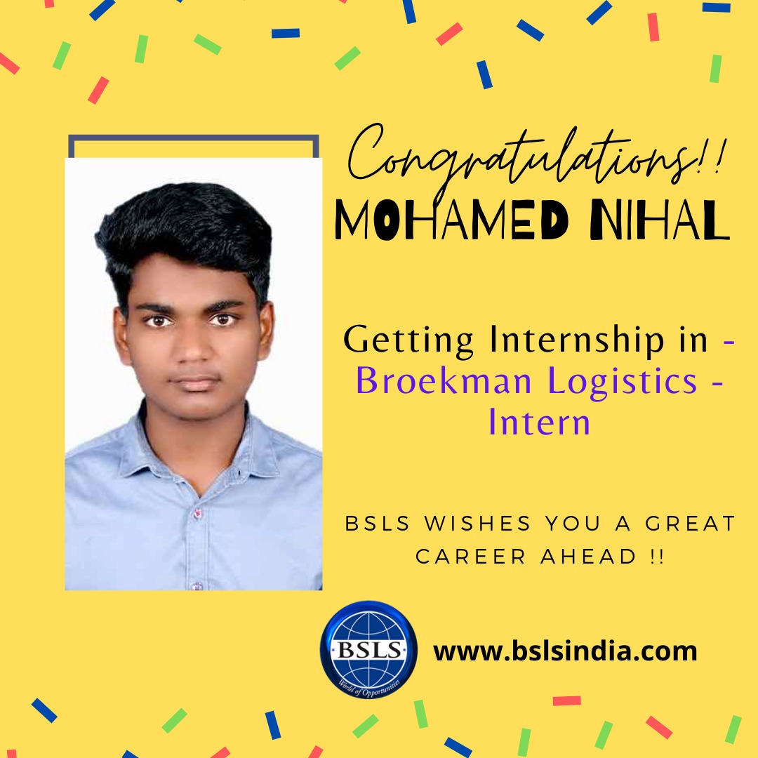 bsls_india's tweet photo. #BSLSSuccesstories

Congratulations Mohamed Nihal for acing your interview!! We are overjoyed with your success! All the best on your first day!
We wish you all the best in your new venture in Broekman Logistics Pvt Ltd! 

#success #interview #logistics #successstory #internship https://t.co/ZAndfKckc4
