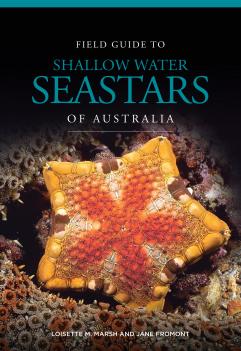 Book cover titled 'Field Guide to Shallow Water Seastars of Australia' by Loisette M. Marsh & Jane Fromont. Picture features a brightly coloured orange and yellow sea star.