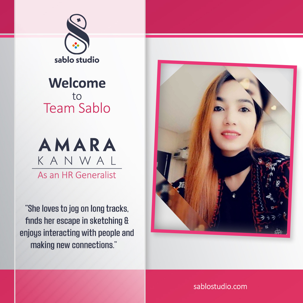 We are glad to welcome our HR Generalist on board. Congratulations <a href="/Amara/">Amara Angelica</a> kanwal on joining our #TeamSablo! We wish her a long and prosperous career with us!

#sablostudio