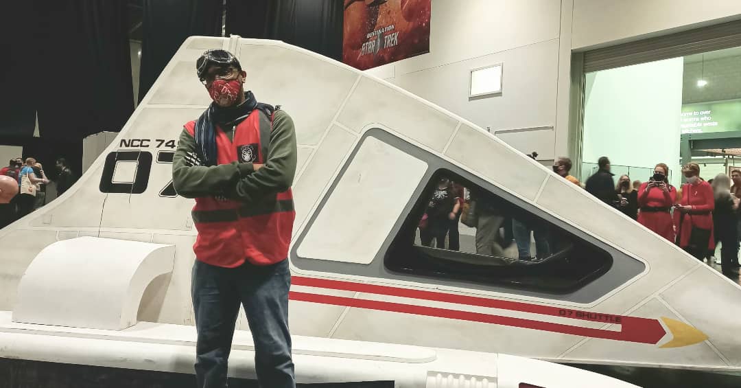 MrGrimezReal's tweet photo. Landed Safely For Destination Star Trek!

#StarTrek #DSTLondon #DST2021 #RetroSciFi #MrGrimezPoetWarrior #EastLondon #LondonEvents #DestinationStarTrek #Shuttlepod #SpaceTravel #GeneRoddenberry #ExCeLLondon https://t.co/LGfz8uWyKk