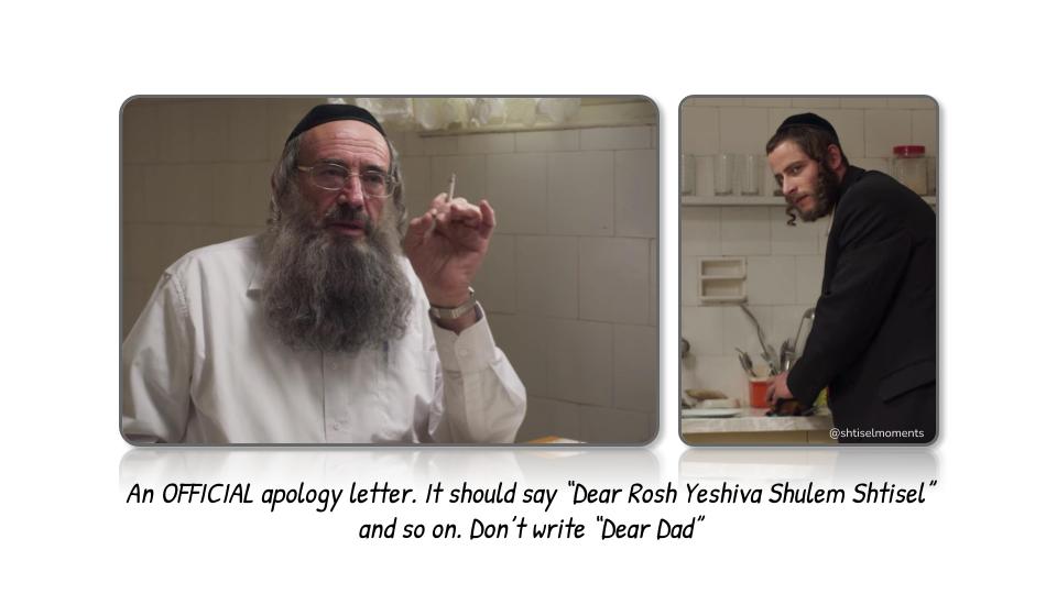 It's not for me. It's for you!

#Shtisel #ShtiselMoments