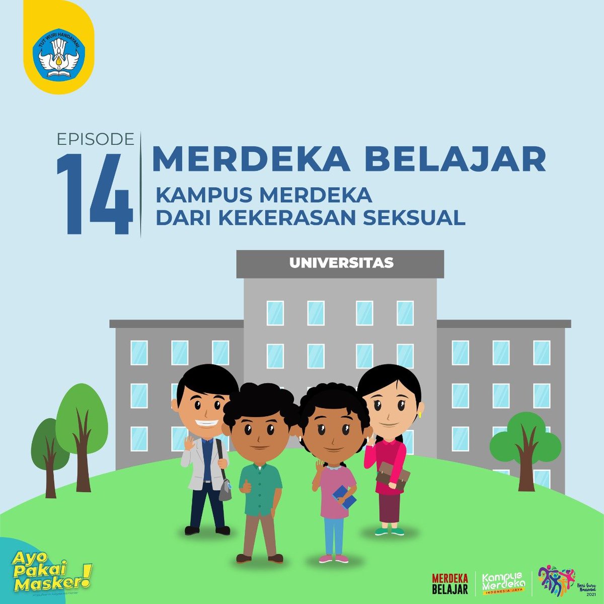 Kemdikdasmen's tweet photo. #SahabatDikbud, Permendikbudristek No. 30 Tahun 2021 tentang Pencegahan dan Penanganan Kekerasan Seksual di lingkungan Perguruan Tinggi (#PermenPPKS) hadir sebagai solusi atas berbagai kasus kekerasan seksual yang terjadi di lingkup perguruan tinggi.

#MerdekaBelajar
#MB14 https://t.co/8kqpDnaHA9