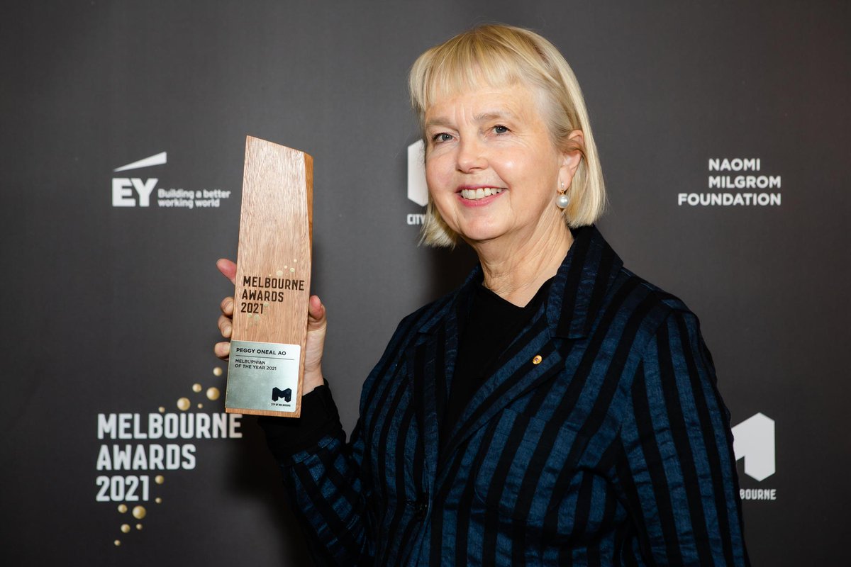 The 2021 <a href="/cityofmelbourne/">City of Melbourne</a> Melburnian of the Year, <a href="/peggyoneal17/">peggy o'neal</a>. 

Couldn't be more proud of our President 💛