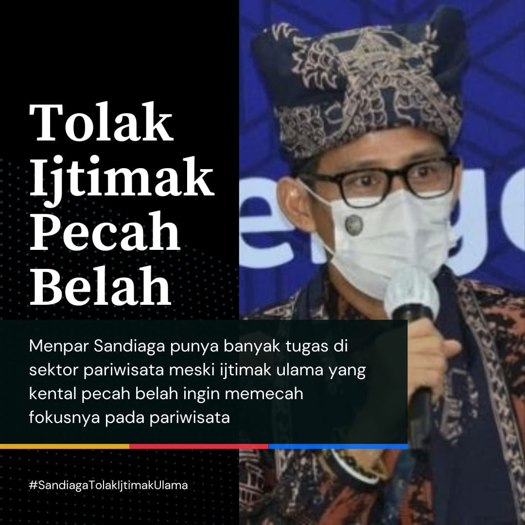 mahendra739's tweet photo. Kita juga berharap agar Sandiaga Uno bisa fokus bekerja sebagai Menteri Pariwisata, jangan melakukan pencitraan dan berpolitik secara praktis, agar kekhawatiran akan polarisasi dengan menggunakan isu SARA tidak terjadi.

#SandiagaTolakIjtimaUlama https://t.co/ynESt9c0to