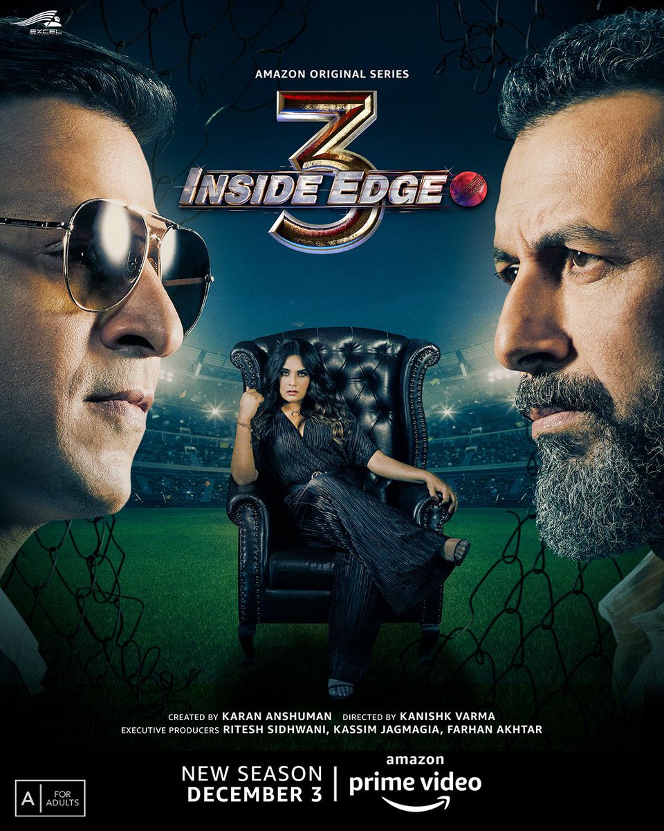 vivekoberoi's tweet photo. Masters of the game are back and this time, there's no looking back.#InsideEdgeOnPrime, new season out on Dec 3rd @InsideEdgeAMZN @PrimeVideoIN @excelmovies @krnx @kanishk_v @ritesh_sid @J10kassim @FarOutAkhtar @RichaChadha @TanujVirwani @sayanigupta
@AamirBashir https://t.co/IYobxOkeRJ