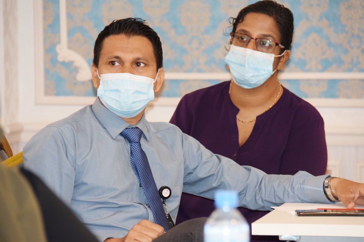 MoHmv's tweet photo. Counsellors from NDA, and lecturers from FHS and School of Nursing (@MNUedu) are being trained as master trainers for Alcohol, smoking and substance involvement screening tool - brief interventions (ASSIST-BI) at MoH. This is a collaborative effort between @WHOMaldives and MoH. https://t.co/vpqqRCXEtb